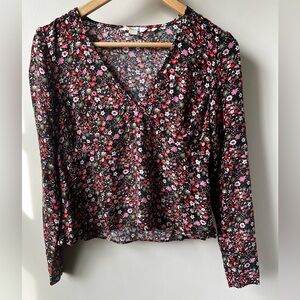Boden Floral Blouse - Black, Pink, White